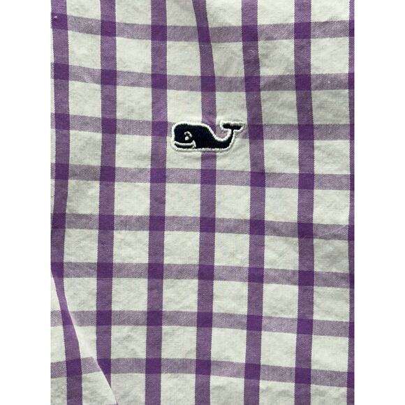 Vineyard Vines Whale Shirt Mens Size Small Long Sleeve Purple Plaid Pastel S - Picture 3 of 7